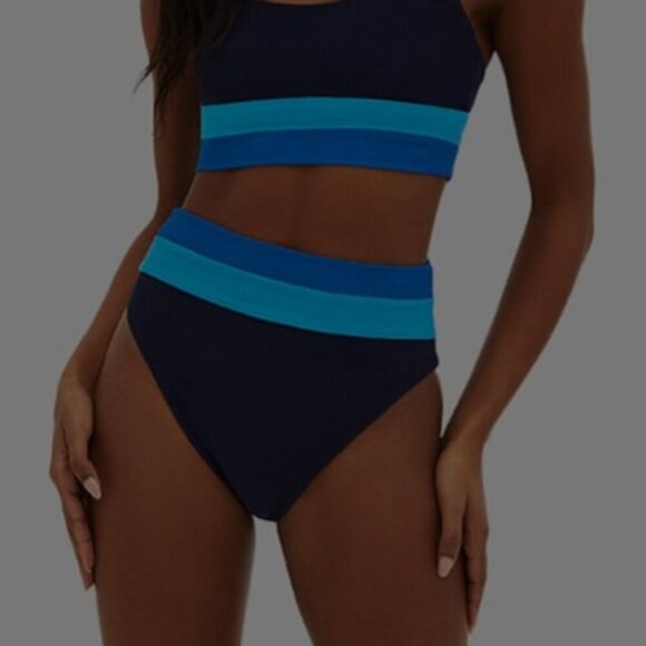 Beach Riot Heidi High-Waist Bikini Bottom – Marine Style BR35324F3 | Size XL | N - Picture 1 of 7